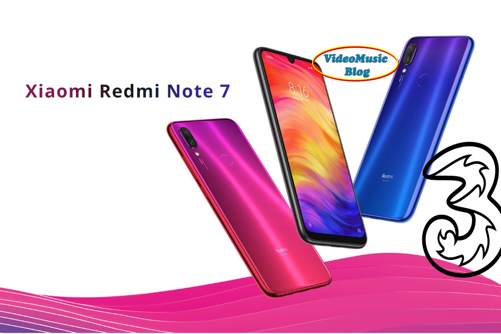 Xiaomi Redmi Note 7 + 100 GB a 11.99€ al mese, offerta Tre.